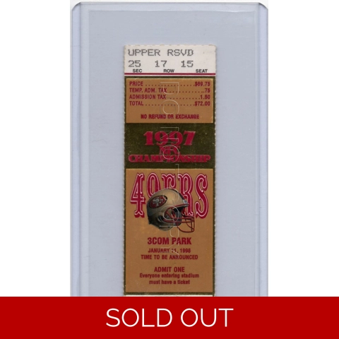 1997 NFC CHAMPIONSHIP 49ers vs PACKERS 1/11/1998 Ticket Stub BRETT FAVRE RARE!!!